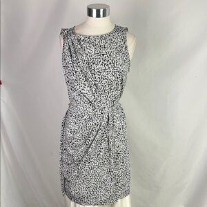 Armani Exchange Blk wh Print Wrap Dress